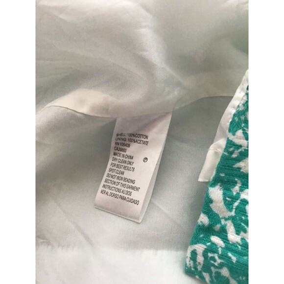 Tahari ASL Womens Sheath Dress Green Size 8 Sleeveless Knee Length 100% Cotton - Picture 8 of 8